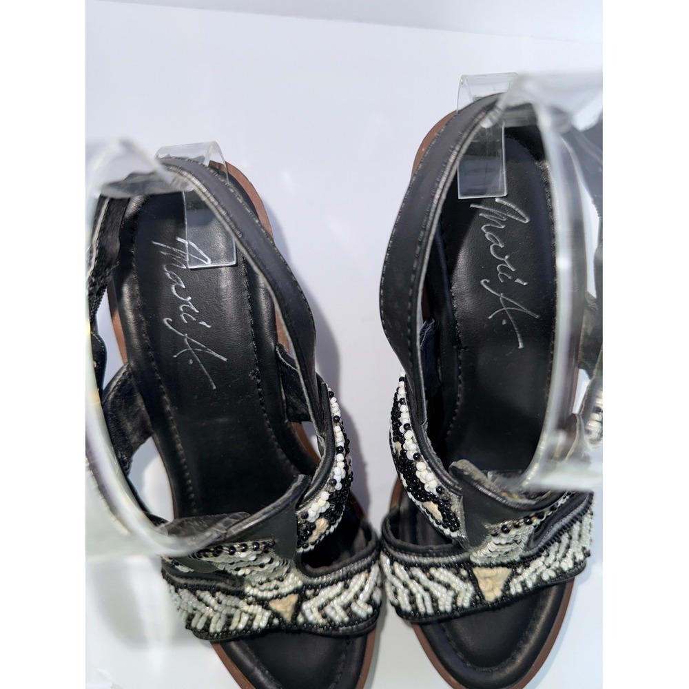 Marie A Women 7 Tribal Wedge Strap Sandals Boho Festival Beachy Summer Work Y2K - Picture 10 of 12